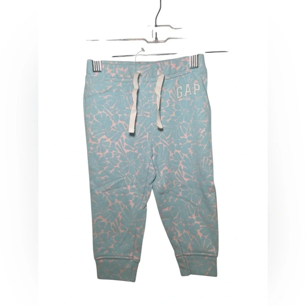 Baby Gap New Floral Pink Blue Joggers Size 12-18 Months